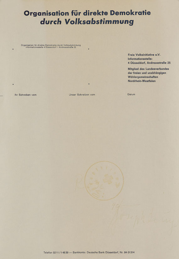 Joseph Beuys - Rose für direkte Demokratie - Weitere Abbildung