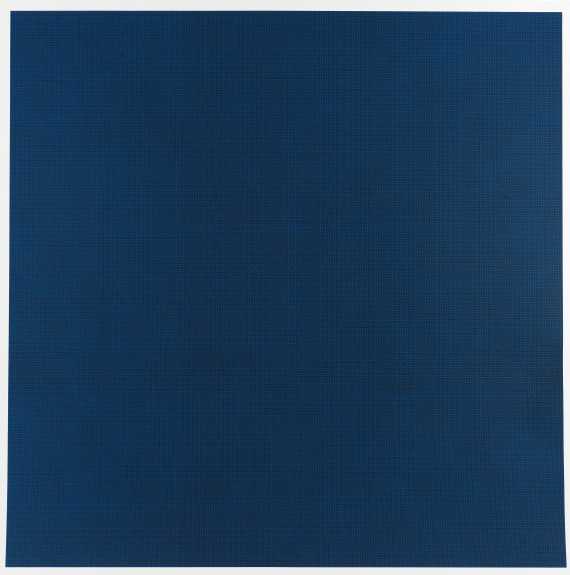 Sol LeWitt - Colors with Lines in Four Directions, Within a Black Border (Blue)