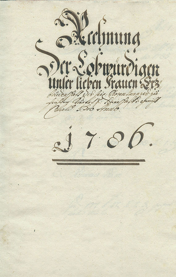 Manuskript - Rechnungsbuch Rosenkranzbruderschaft. 1786.