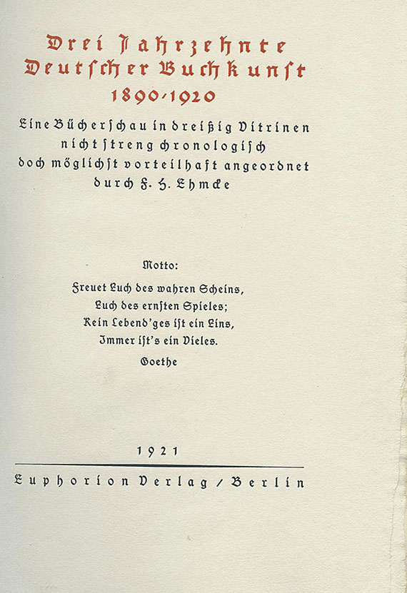 Ehmcke, F. H. - Konvolut Buchwesen, 5 Teile.