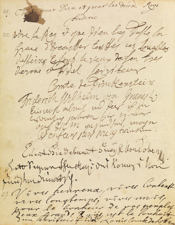  August II. v. Polen (d. Starke - Gästebuch des Weinguts Hoflößnitz/Einschreibebuch Jagt-Willkommen. 2 Bde. 1694-1728. - Weitere Abbildung