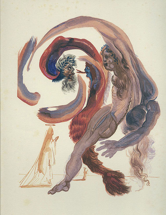 Salvador Dalí - La divine Comédie: L´Enfer. Chant 18: La quatrième corniche: Accidia. 1960.