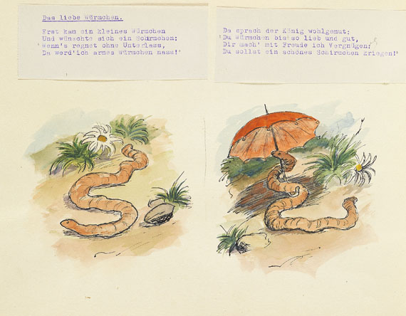 Otto Dill - Original Manuskript, "Was die lieben Tiere vom Löwen" - Weitere Abbildung