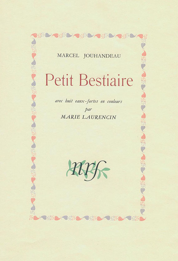Marie Laurencin - Jouhandeau. Petit Bestiaire. 1944