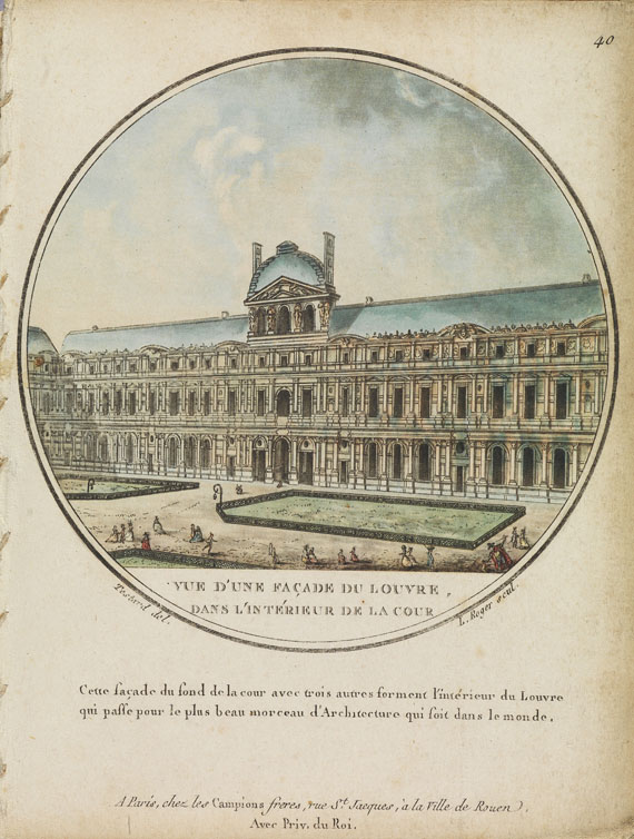  - Vues pittoresques ... de Paris. Kupfer aus 2 Folgen in 1 Bd. Um 1790. - Weitere Abbildung