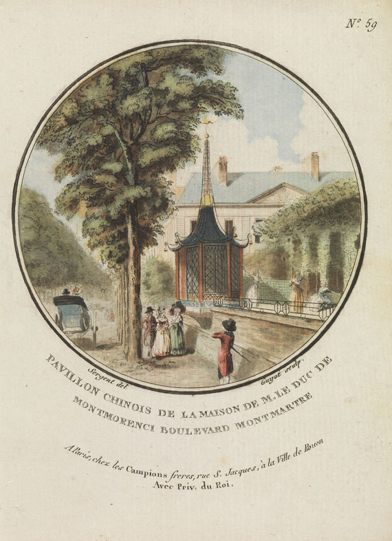   - Vues pittoresques ... de Paris. Kupfer aus 2 Folgen in 1 Bd. Um 1790. - Weitere Abbildung