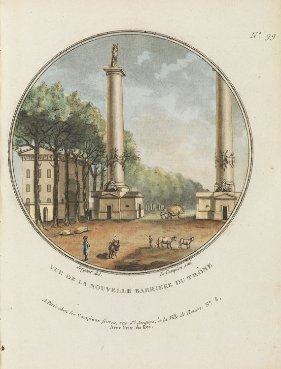   - Vues pittoresques ... de Paris. Kupfer aus 2 Folgen in 1 Bd. Um 1790. - Weitere Abbildung