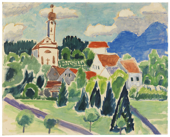 Gabriele Münter - Kirche im Dorf, Murnau