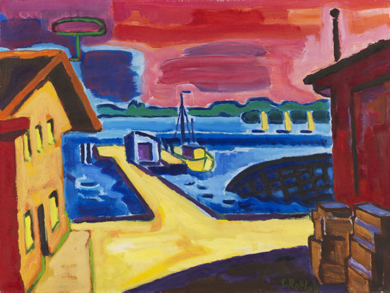 Karl Schmidt-Rottluff - Anlegeplatz am Fluss (Maasholm an der Schlei)