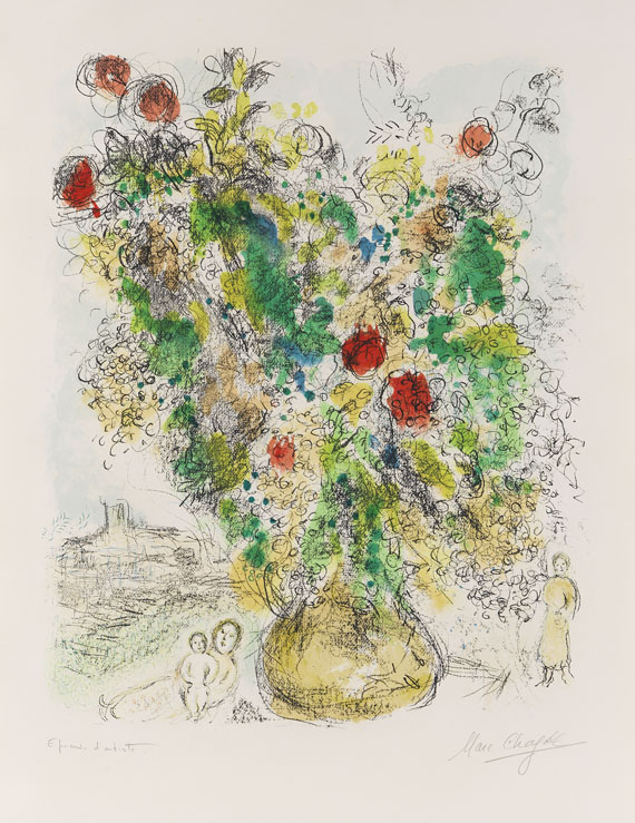 Marc Chagall - Rosen und Mimosen - Signatur