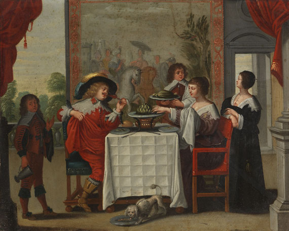 Abraham Bosse - Nach - 5 Gemälde: Allegorien der fünf Sinne - Weitere Abbildung