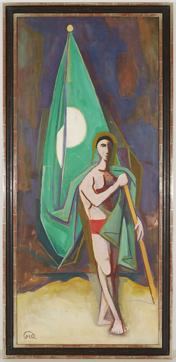 Karl Hofer - Mann mit grüner Fahne