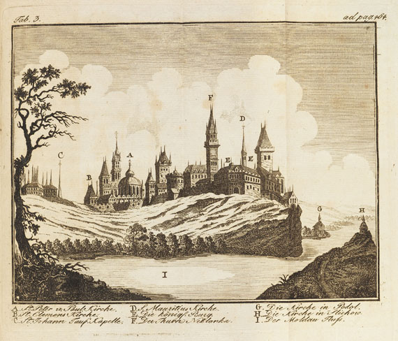 Jaroslaus Schaller - Beschreibung der Residenzstadt Prag. 1794-97. (4 Bde. in 1 Kassette).