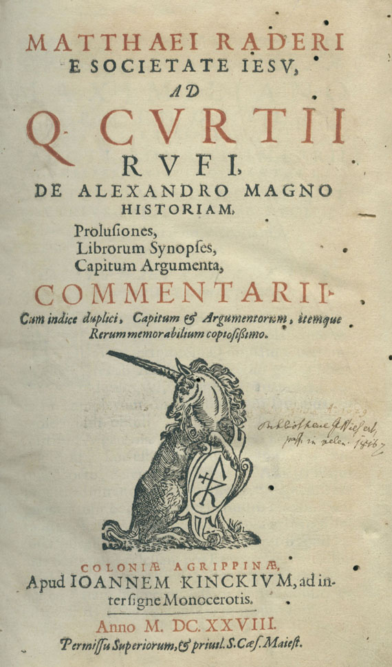 Matthaeus Rader - De Alexandro Magno historiam. 1628.