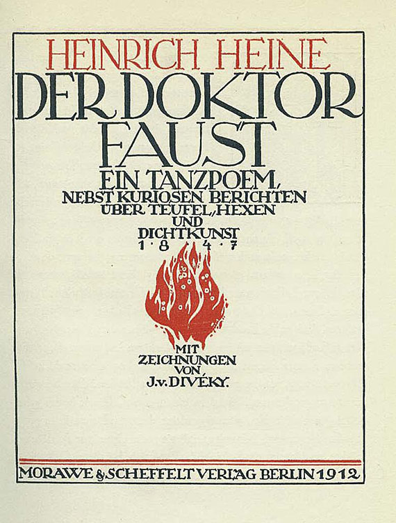 Heinrich Heine - Der Doktor Faust. Illustr. von J. von Diveky, 1912.