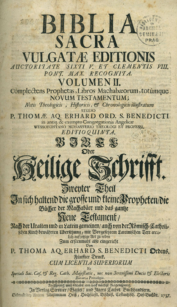 Biblia latino-germanica - Biblia sacra. 1737. 2 Bde.