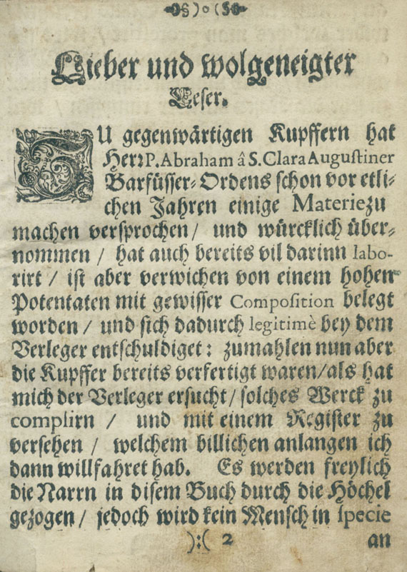 Abraham à Sancta Clara - Wunderwürdiges ausgehecktes Narrennest.