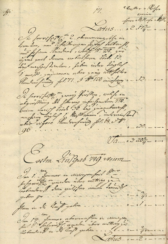 Manuskripte - Handschrift Keller Amts Rechnung. 1750