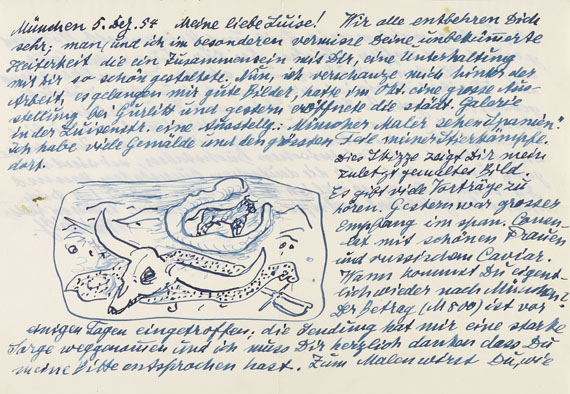 Willi Geiger - Sammlung von Briefen und Orig.-Zeichnungen. 2 Mappen