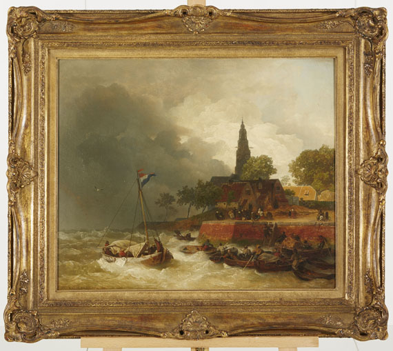 Andreas Achenbach - Holländischer Hafen bei Sturm - Weitere Abbildung