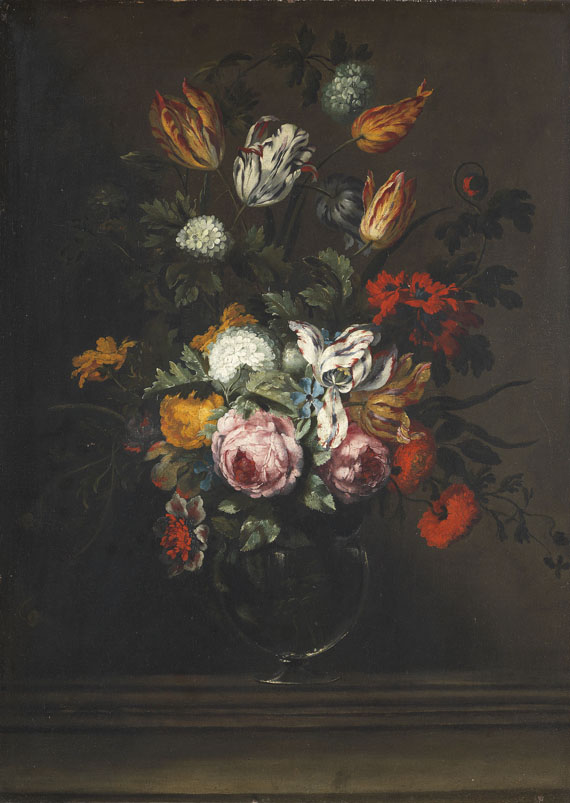 Jan Peeter Brueghel - Blumenbouquet in einer venezianischen Glasvase