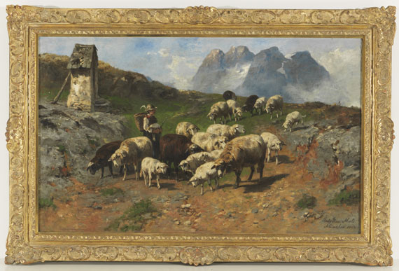 Christian Mali - Hirtenjunge mit Schafen im Gebirge - Weitere Abbildung