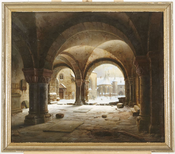 Carl Georg Adolph Hasenpflug - Klosterhof im Schnee - Weitere Abbildung