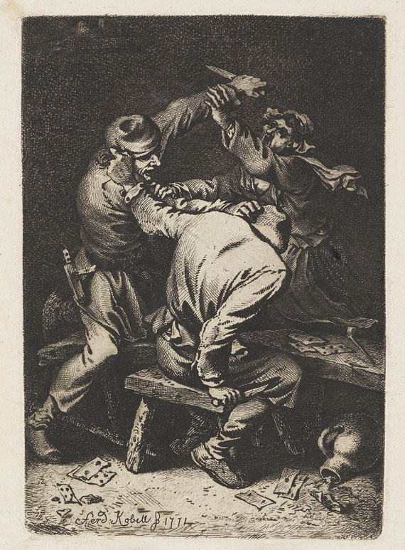 Ferdinand Kobell - 14 Bll.: Landschaften und Raufende Kartenspieler - Weitere Abbildung