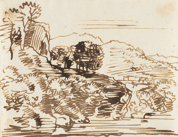 Franz Kobell - 3 Bll.: Landschaftsskizzen - Weitere Abbildung