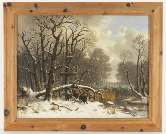Wilhelm Reinhardt - Wildschweinrotte im verschneiten Winterwald - Weitere Abbildung