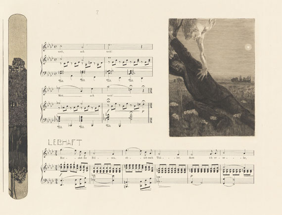 Max Klinger - Brahms-Phantasie. Einundvierzig Stiche, Radierungen und Steinzeichnungen zu Compositionen von Johannes Brahms. Radier-Opus XII - Weitere Abbildung