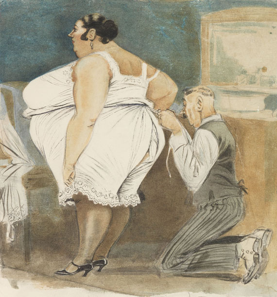  Erotica - Dicke Frauen. Folge von Zeichnungen. 1920. - Weitere Abbildung