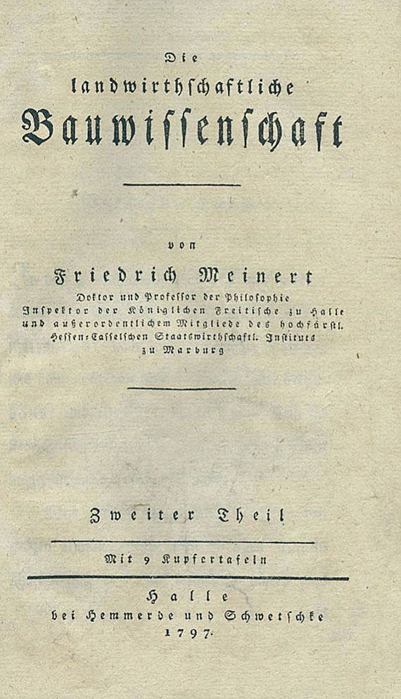 Friedrich Meinert - Bauwissenschaft. 2 Tle. 1796-97