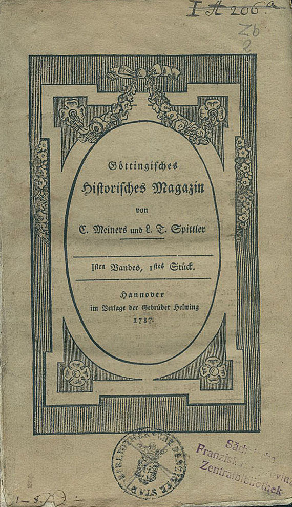   - Göttingisches historisches Magazin. 1787. 7 Bde.