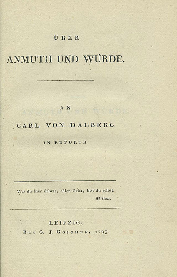 Friedrich von Schiller - Über Anmuth und Würde. 1793.