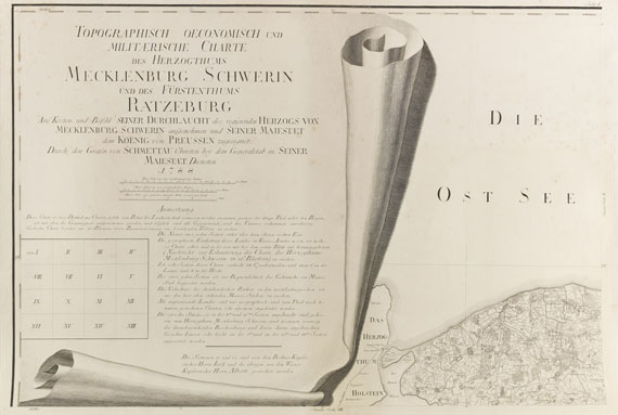 Friedrich Wilhelm Karl von Schmettau - Topogr. Oeconom. und Militair. Charte Mecklenburg. 16 + 2 Bll. 1788ff.