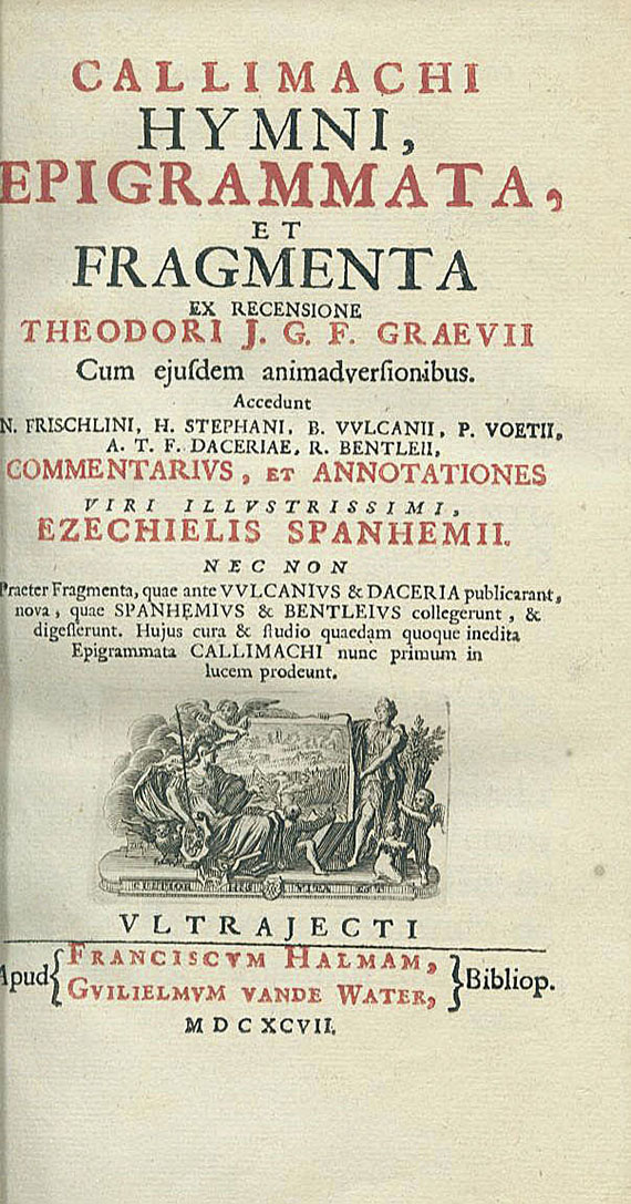  Callimachus - Hymni, epigrammata et fragmenta. 2 Bde. 1697.