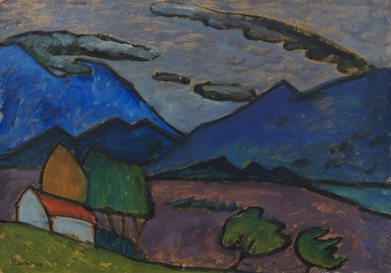 Gabriele Münter - Berglandschaft mit Haus