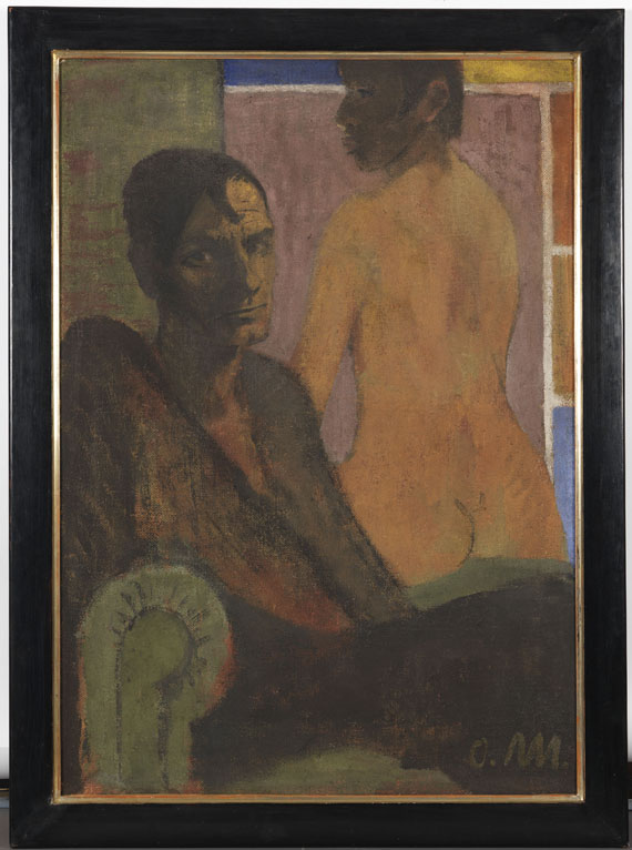 Otto Mueller - Selbstbildnis mit Rückenakt (im Hintergrund Elfriede Timm) - Rahmenbild