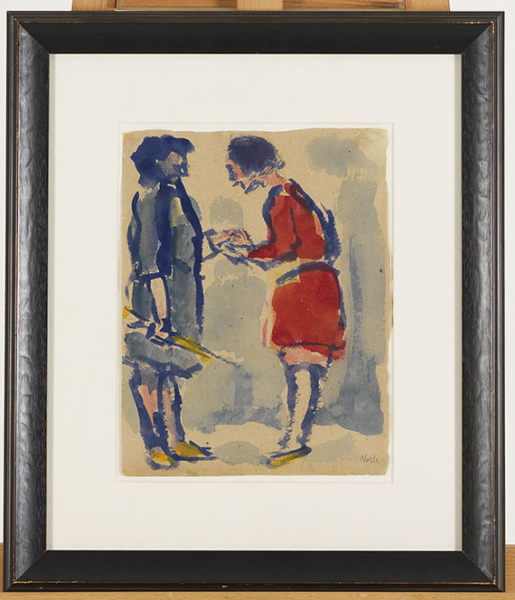 Emil Nolde - Theaterszene, zwei Mädchen - Rahmenbild