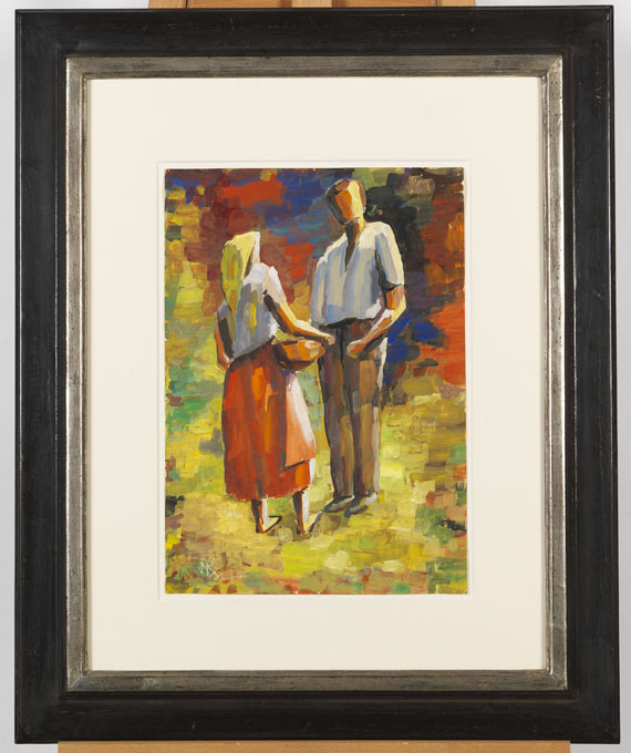Willy Robert Huth - Bauernpaar - Rahmenbild