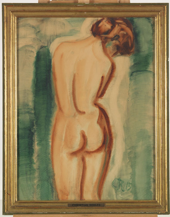 Christian Rohlfs - Weiblicher Rückenakt - Rahmenbild