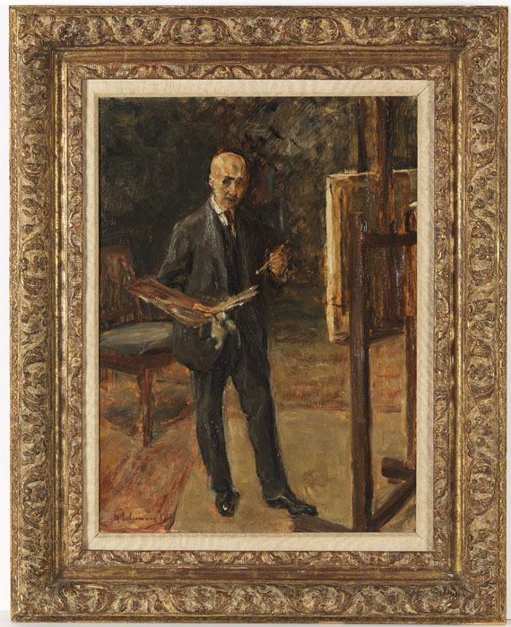 Max Liebermann - Selbstbildnis im Anzug vor der Staffelei, Ganzfigur - Rahmenbild