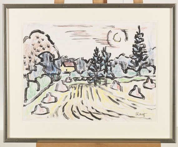 Karl Schmidt-Rottluff - Norddeutsche Landschaft mit Haus bei Sierksdorf - Rahmenbild