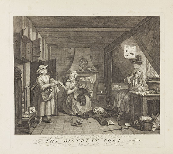 William Hogarth - The distressed Poet (Der notleidende Dichter)