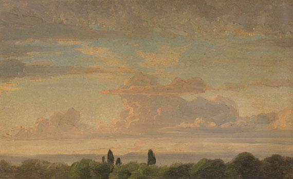 Gustav Friedrich Papperitz - Landschaftsstudie in der Abenddämmerung