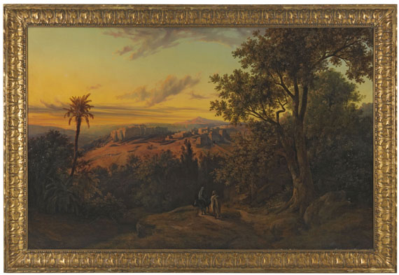 Otto Georgi - Blick auf Bethlehem mit Flucht nach Ägypten