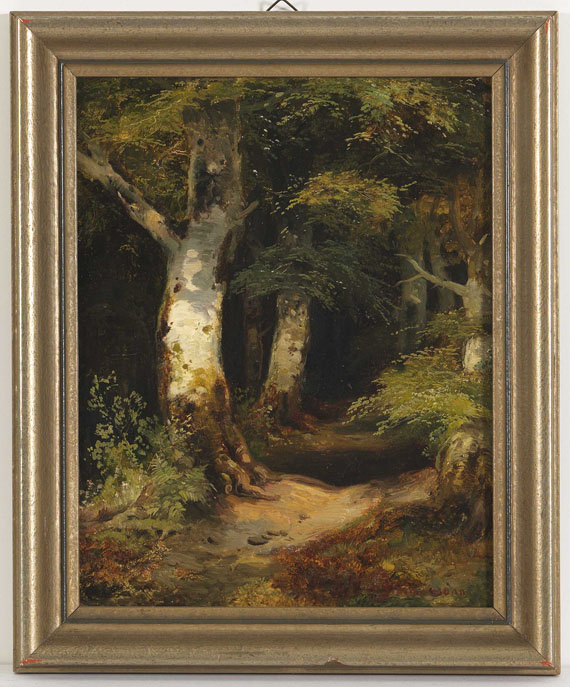 Albert August Zimmermann - Waldweg - Rahmenbild