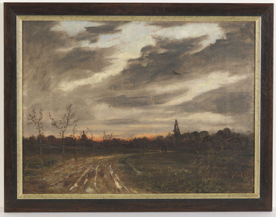 Paul Baum - Abendstimmung nach dem Regen am Weg nach Niedergrunstedt - Rahmenbild