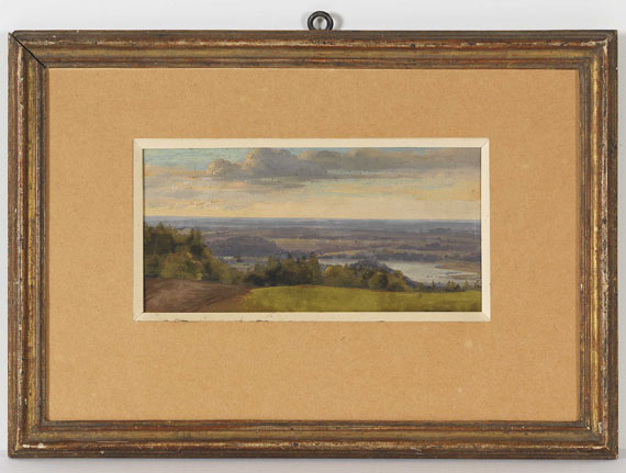 Carl Schweich - Weiter Blick in sommerliche Hügellandschaft - Rahmenbild